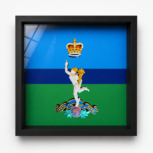 Royal Corps of Signals Cap Badge Display Frame Queen's Crown - Precision Military Emblems
