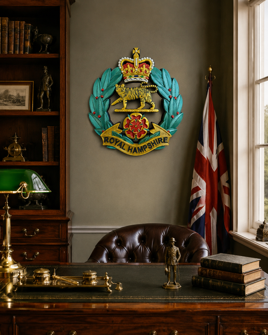 Royal Hampshire Regiment Full Colour Cap Badge Crest - Precision Military Emblems 