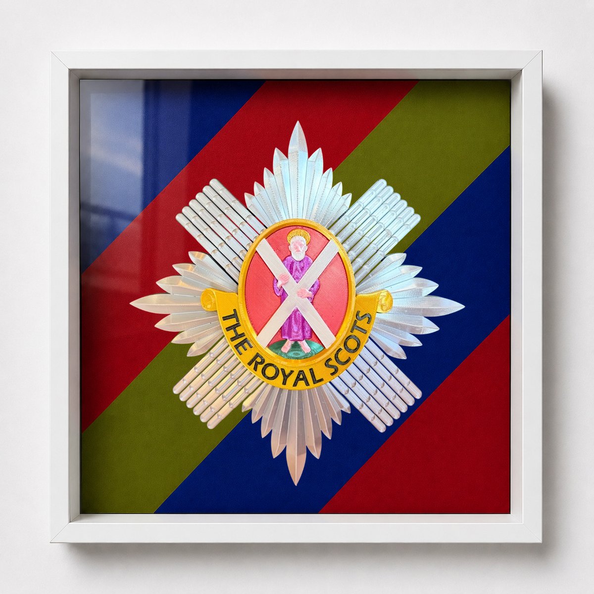 The Royal Scots (The Royal Regiment) Cap Badge Display Frame - Precision Military Emblems 