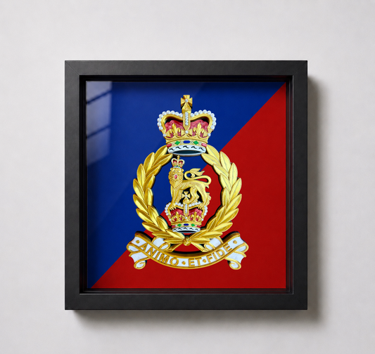 Adjutant General's Corps Queen's Crown Cap Badge Display Frame - Precision Militar Emblems 