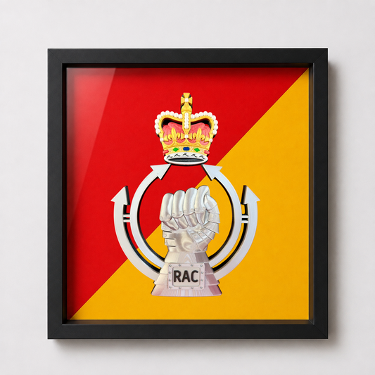 Royal Armoured Corps Cap Badge Display Frame Queen's Crown - Precision Military Emblems 