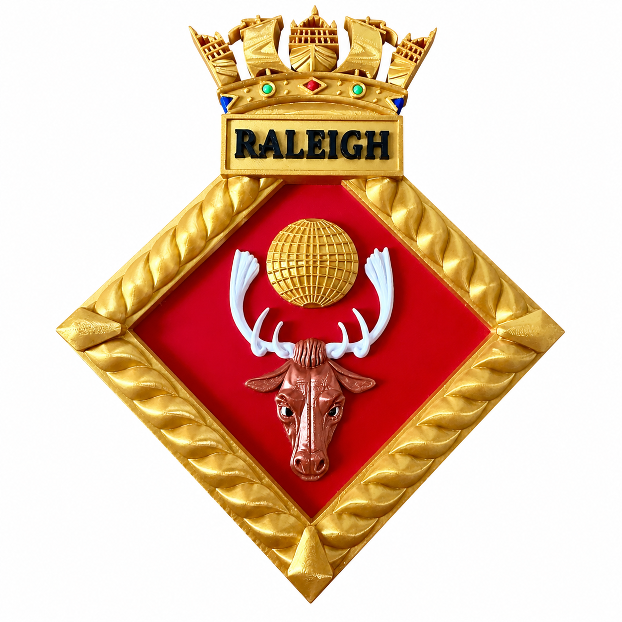 HMS Raleigh Royal Navy Crest - Precision Military Emblems 