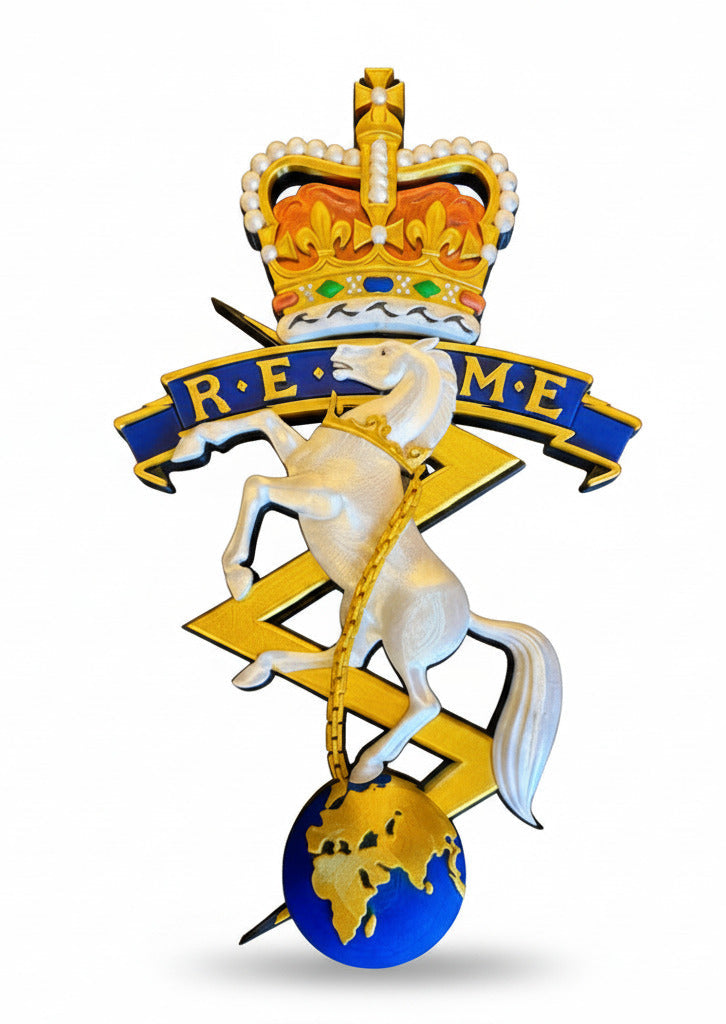 Corps of Royal Electrical and Mechanical Engineers (REME)Cap Badge  Queens Crown