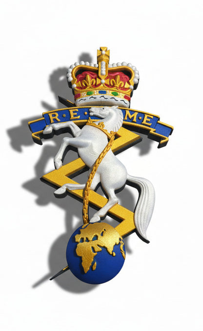 Corps of Royal Electrical and Mechanical Engineers (REME)Cap Badge  Queens Crown