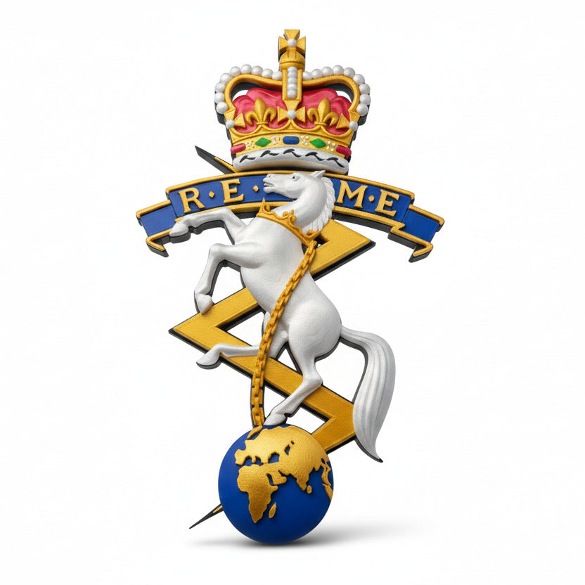 Corps of Royal Electrical and Mechanical Engineers (REME)Cap Badge  Queens Crown