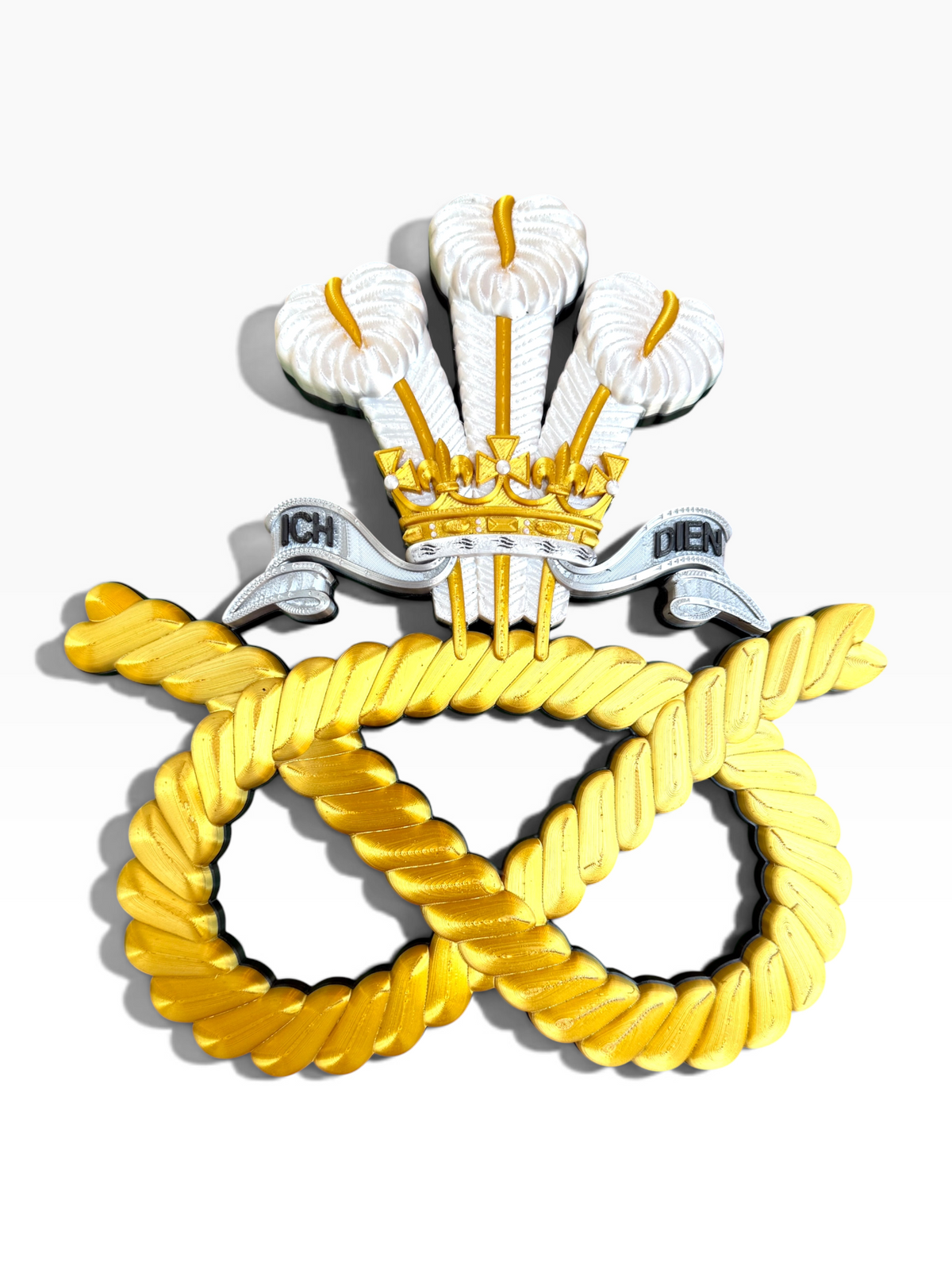 3D printed Staffordshire Regiment cap badge wall display with Staffordshire Knot