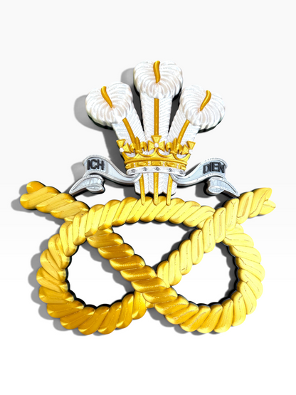 3D printed Staffordshire Regiment cap badge wall display with Staffordshire Knot