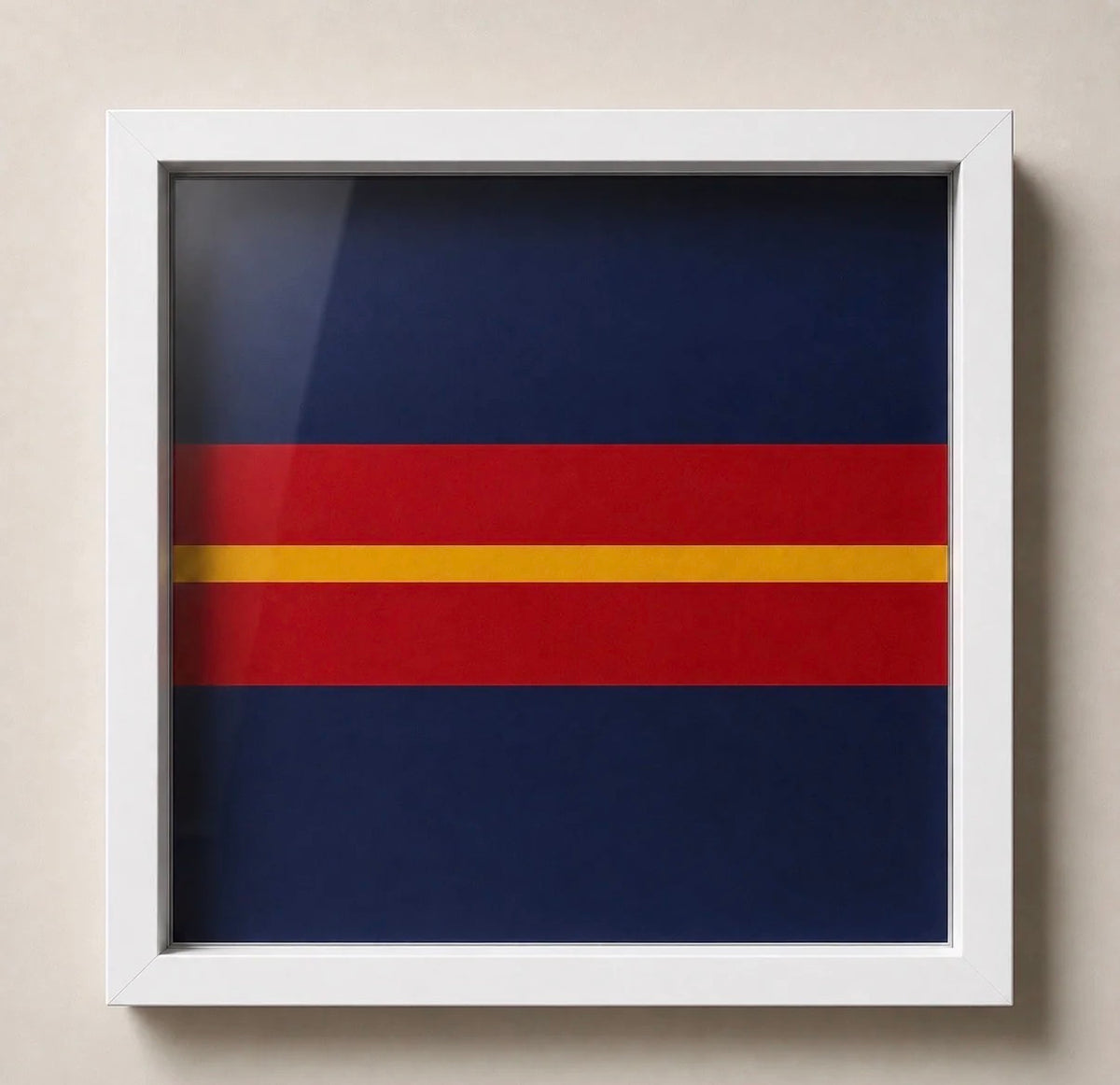 Royal Anglian Regiment cap badge display frame in a 35 cm deep box frame ready for wall display