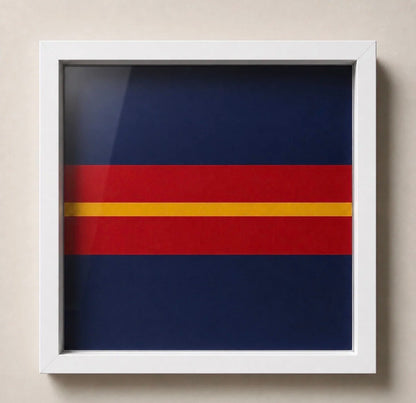 Royal Anglian Regiment cap badge display frame in a 35 cm deep box frame ready for wall display