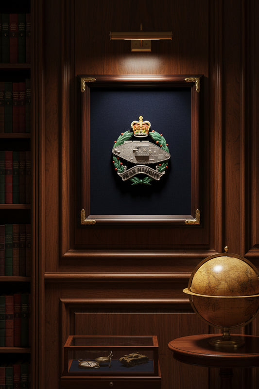 Royal Tank Regiment 3D Printed Cap Badge Queen's Crown - Precision Military Emblems