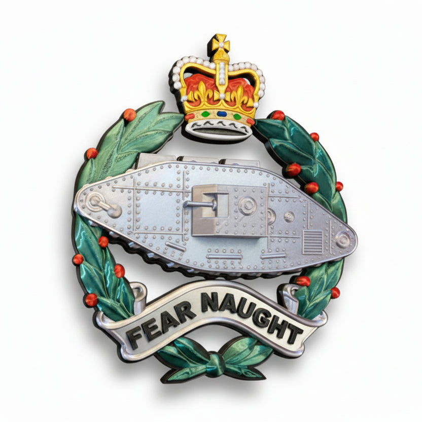 Royal Tank Regiment Cap Badge Queens Crown