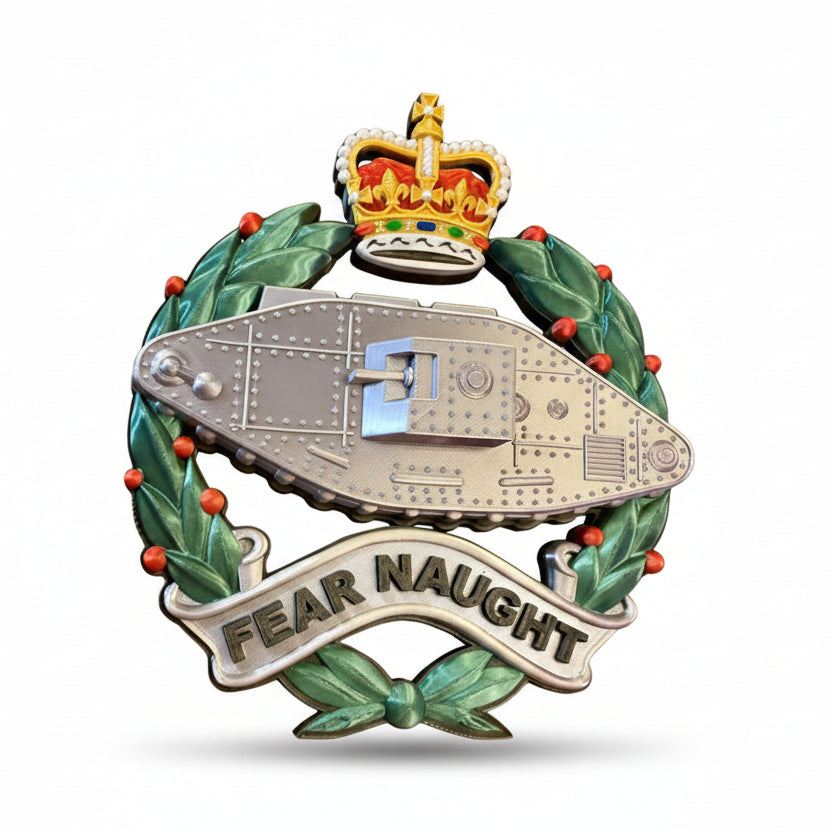 Royal Tank Regiment Cap Badge Queens Crown