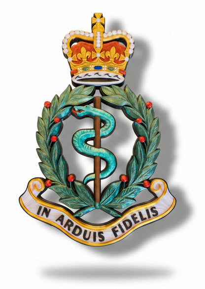 Royal Army Medical Corps 3D Printed Cap Badge Queen's Crown - Precision Military Emblems