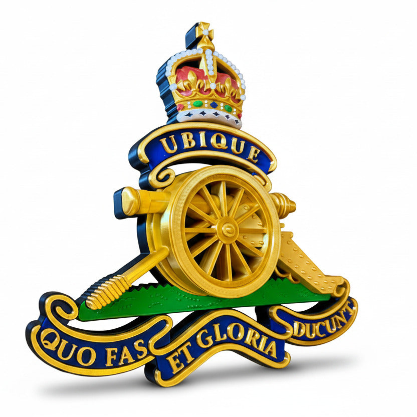 The Royal Regiment Of Artillery 3D Printed Cap Badge King's Crown - Precision Military Emblems