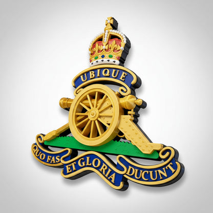 The Royal Regiment Of Artillery 3D Printed Cap Badge King's Crown - Precision Military Emblems