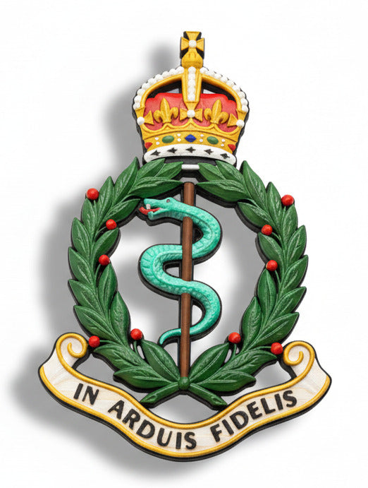 Royal Army Medical Corps 3D Printed Cap Badge King's Crown - Precision Military Emblems