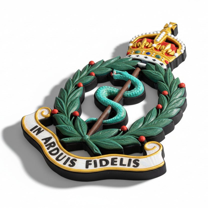 Royal Army Medical Corps 3D Printed Cap Badge King's Crown - Precision Military Emblems