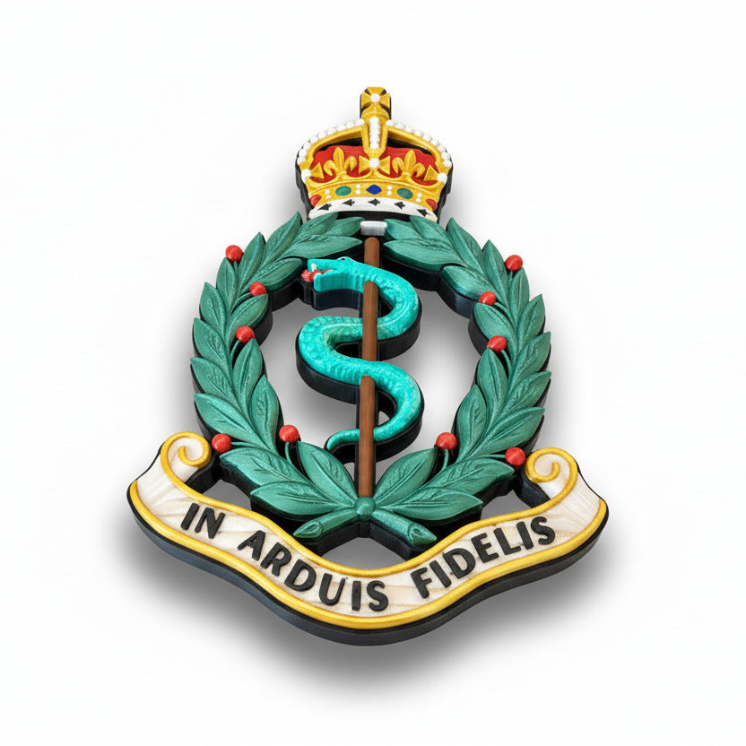Royal Army Medical Corps 3D Printed Cap Badge King's Crown - Precision Military Emblems