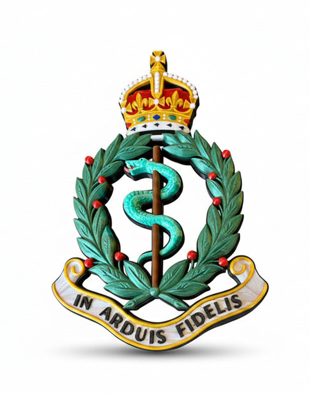Royal Army Medical Corps 3D Printed Cap Badge King's Crown - Precision Military Emblems