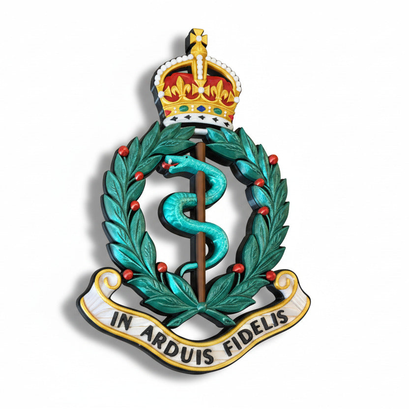Royal Army Medical Corps 3D Printed Cap Badge King's Crown - Precision Military Emblems
