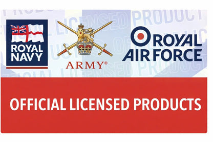 Official Licensed Products banner showing Royal Navy, Army and Royal Air Force insignia