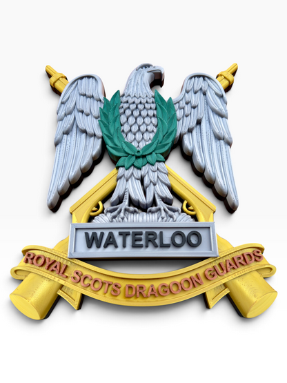 Royal Scots Dragoon Guards military cap badge 3D printed display piece