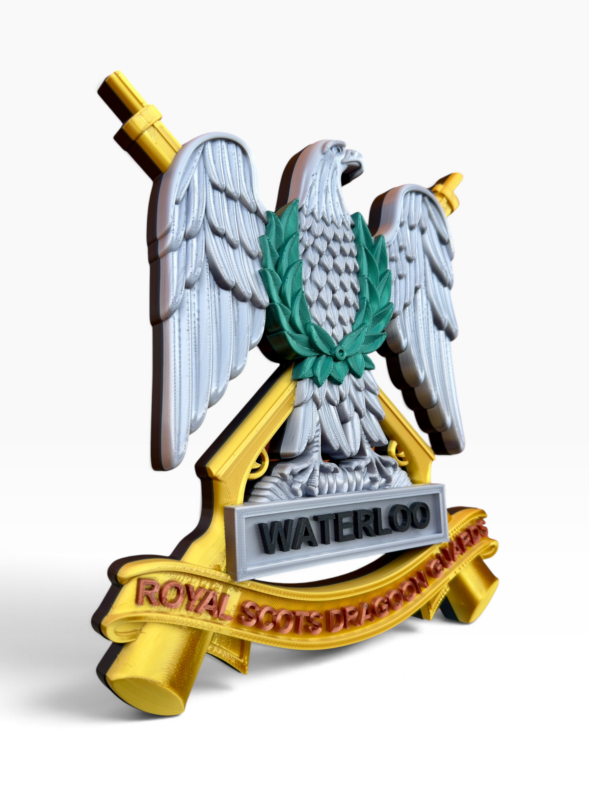 SCOTS DG cap badge display with French Imperial Eagle and crossed carbines
