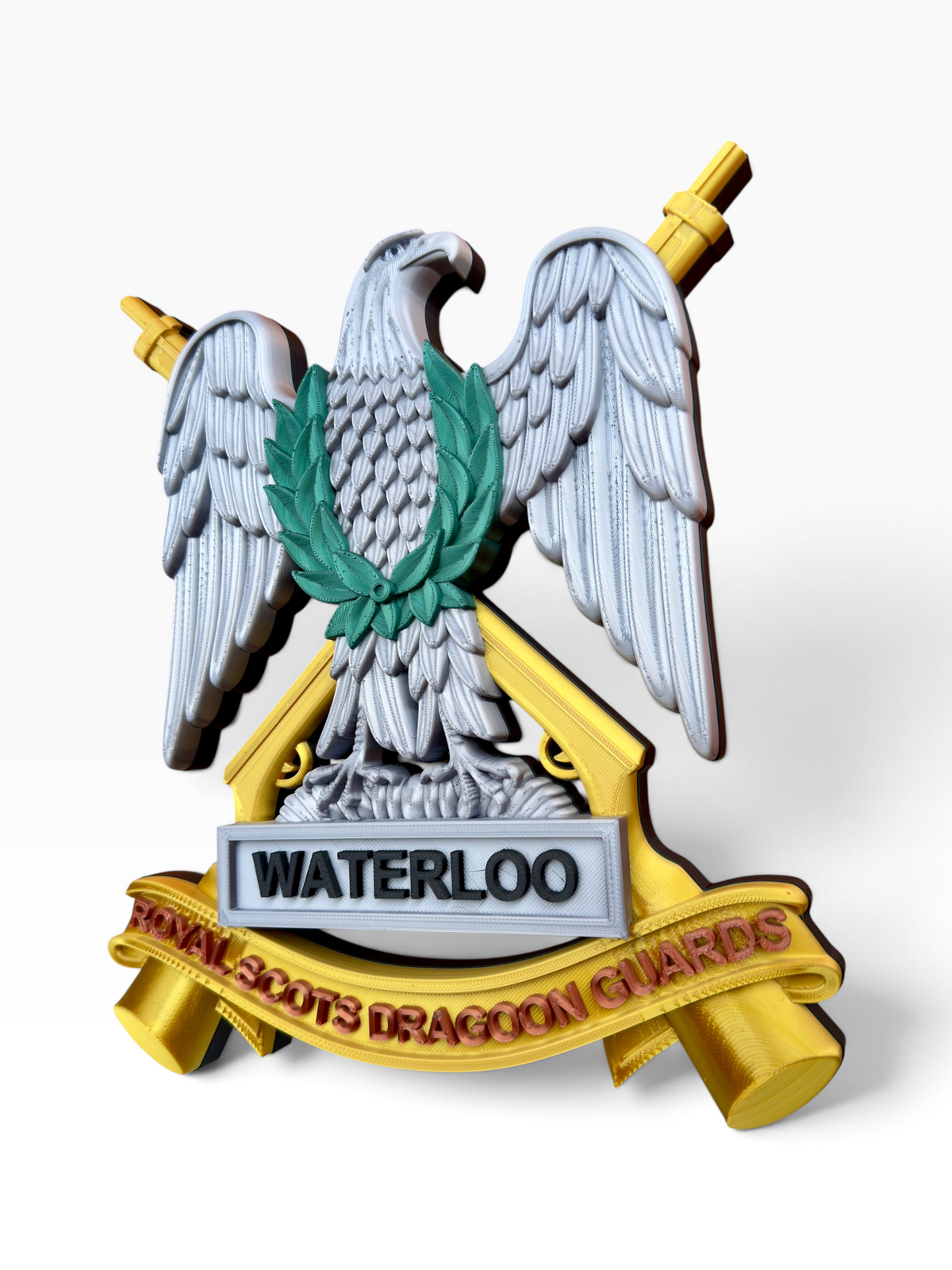 Royal Scots Dragoon Guards RSDG cap badge featuring the Waterloo Eagle