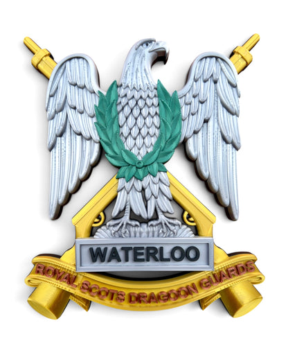 Officially licensed Royal Scots Dragoon Guards cap badge wall display