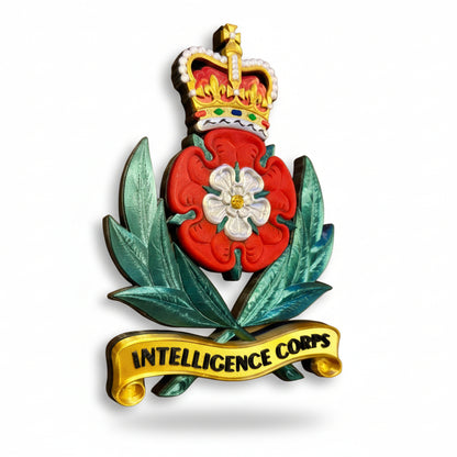 Intelligence Corps 3D Printed Cap Badge Queen's Crown - Precision Military Emblems