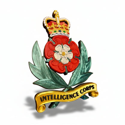 Intelligence Corps 3D Printed Cap Badge Queen's Crown - Precision Military Emblems