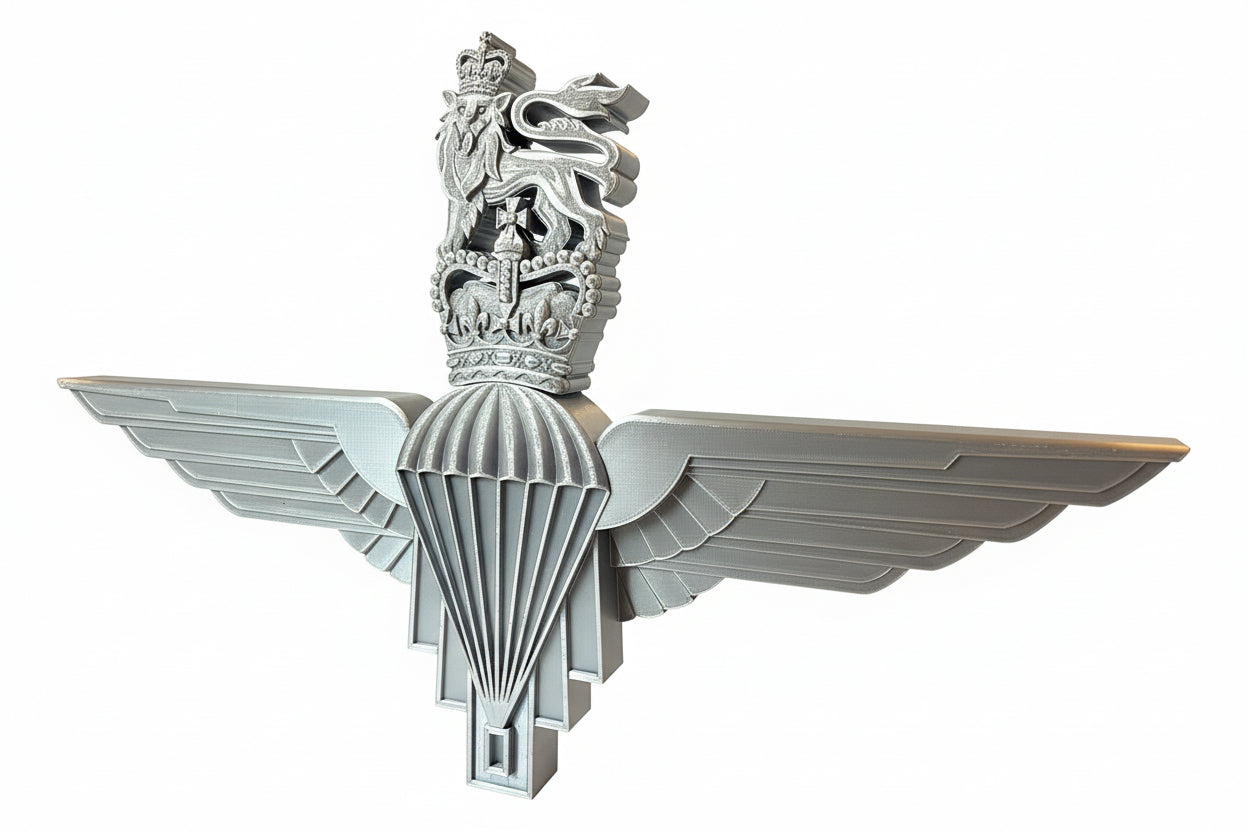 Parachute Regiment 3D Printed Cap Badge Queen's Crown - Precision Military Emblems