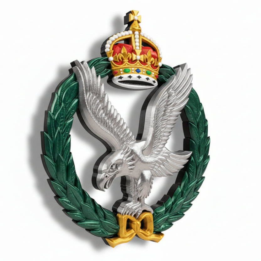 Army Air Corps 3D Printed Cap Badge King's Crown - Precision Military Emblems
