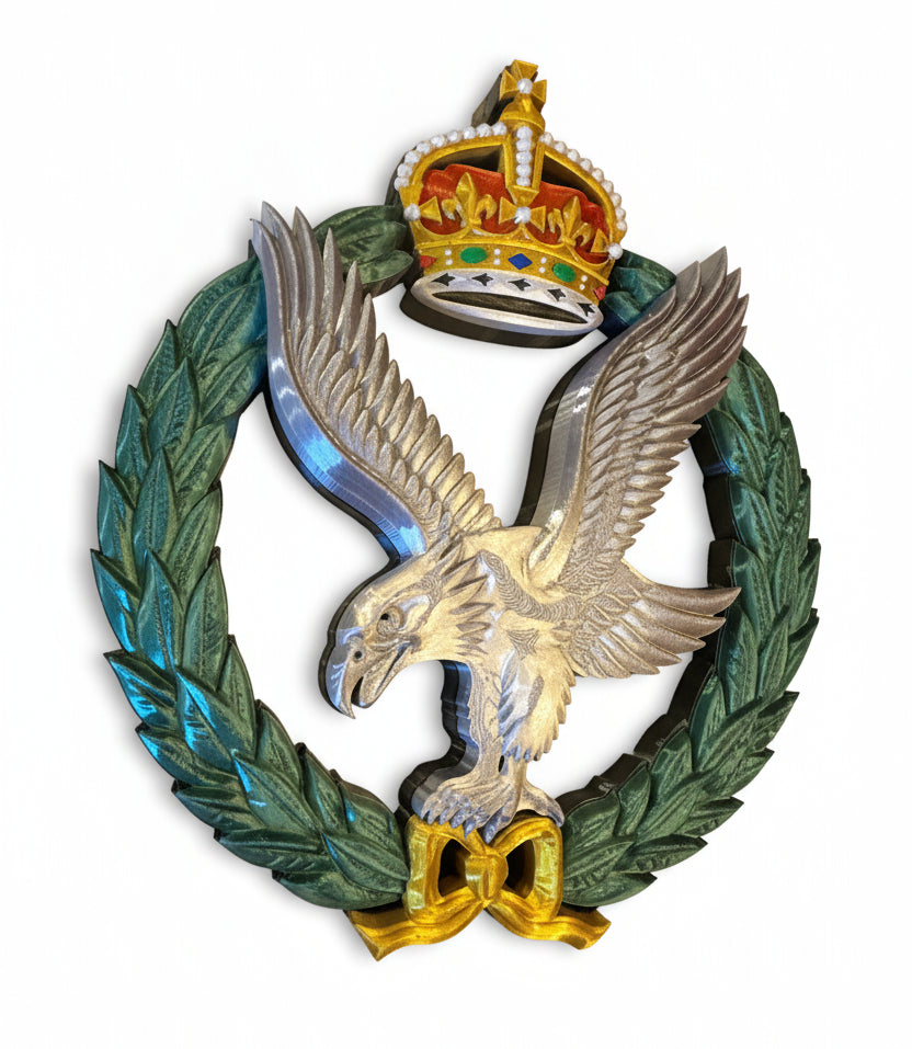 Army Air Corps 3D Printed Cap Badge King's Crown - Precision Military Emblems