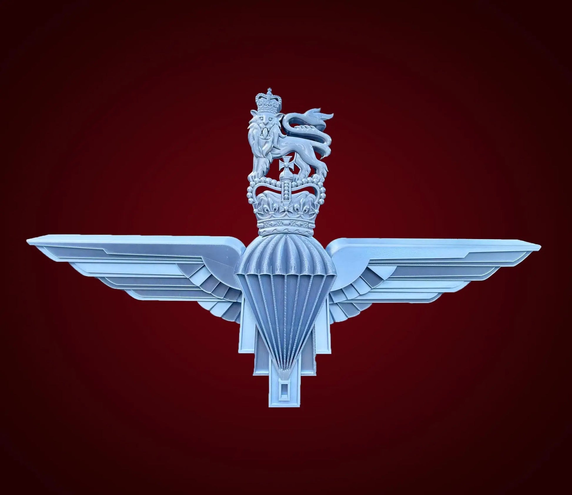 Parachute Regiment 3D Printed Cap Badge Queen's Crown X Large Size - Precision Military Emblems