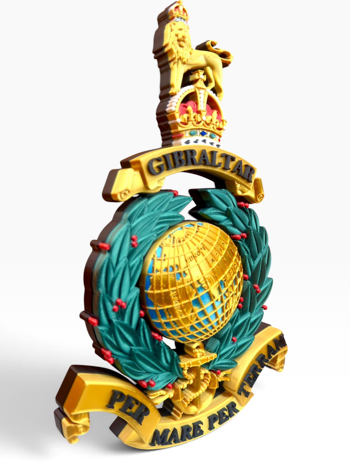 Royal Marines King's Crown Globe and Laurel Badge display reproduction