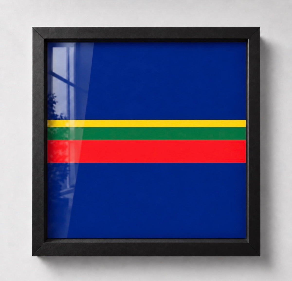 Royal Marines Queen's Crown Globe and Laurel Badge Display Frame, detailed product photograph
