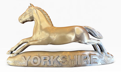 Large-format Yorkshire White Horse cap badge reproduction for wall display, 250 mm wide