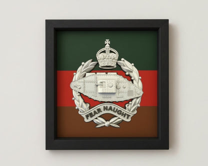 3D Printed Royal Tank Regiment Display Frame – King's Crown Silver - Precision Military Emblems