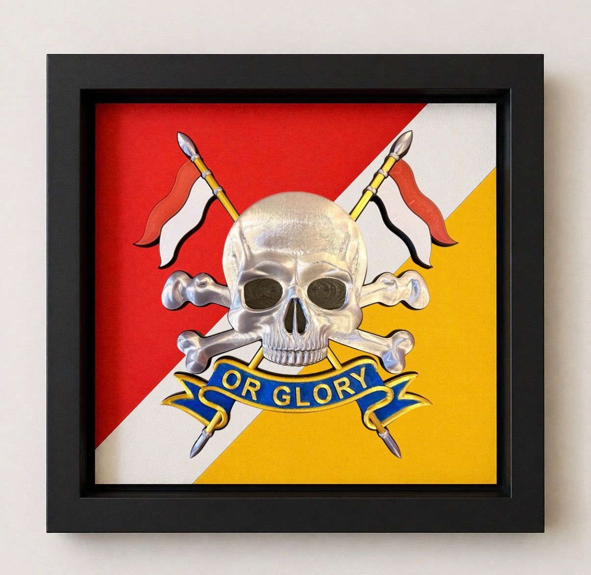 3D Printed Royal Lancers Cap Badge Display Frame - Precision Military Emblems