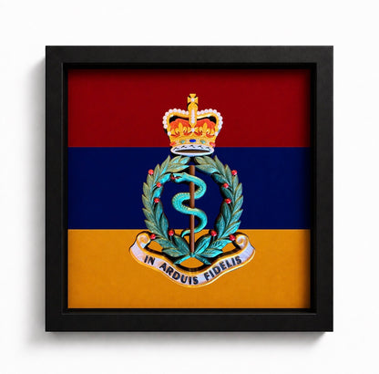 3D Printed Royal Army Medical Corps Cap Badge Display Frame – Queen's Crown - Precision Military Emblems