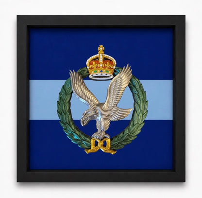 3D Printed Army Air Corps King's Crown Cap Badge Display Frame - Precision Military Emblems