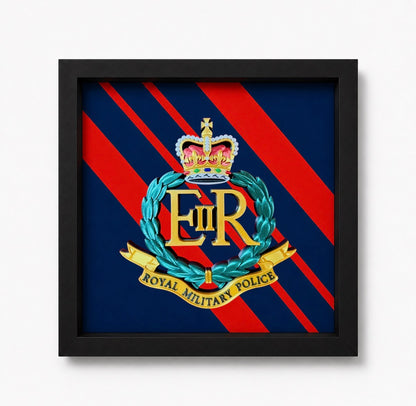 3D Printed Royal Military Police Queen's Crown Cap Badge Display Frame - Precision Military Emblems