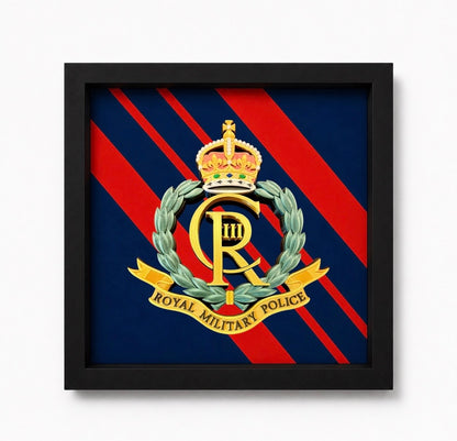 3D Printed Royal Military Police King's Crown Cap Badge Display Frame - Precision Military Emblems