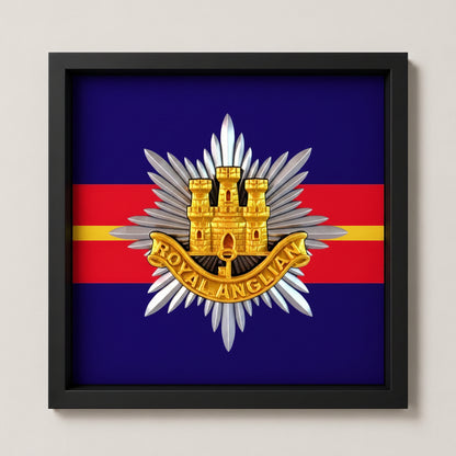 3D Printed Royal Anglian Regiment Cap Badge Display Frame - Precision Military Emblems
