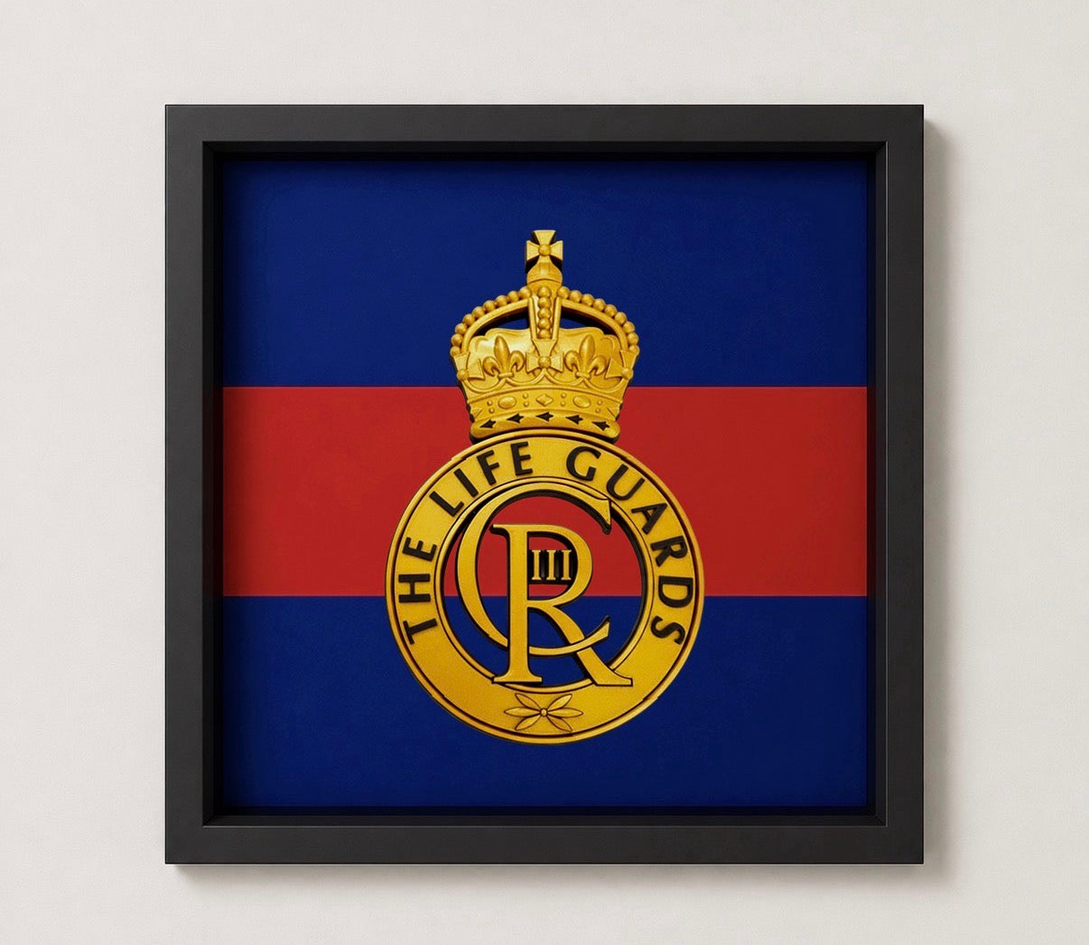 3D Printed Life Guards King's Crown Cap Badge Display Frame - Precision Military Emblems