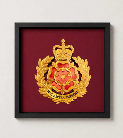 3D Printed Duke of Lancaster's Regiment Queen's Crown Cap Badge Display Frame - Precision Military Emblems