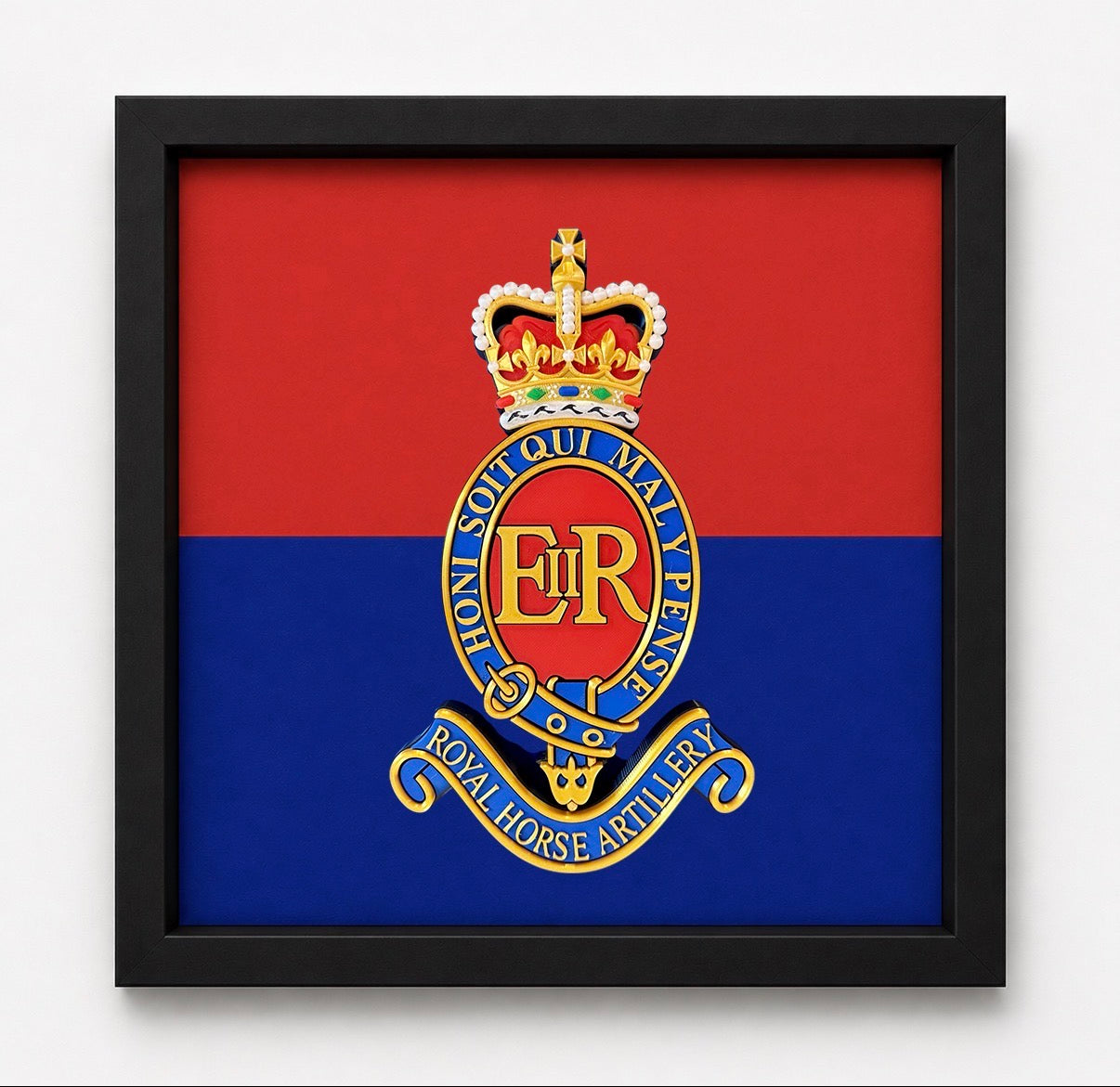 3D Printed 3rd Regiment Royal Horse Artillery (3 RHA) Cap Badge Display Frame - Precision Military Emblems