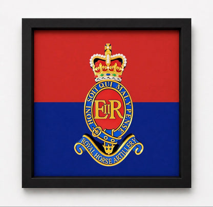 3D Printed 3rd Regiment Royal Horse Artillery (3 RHA) Cap Badge Display Frame - Precision Military Emblems