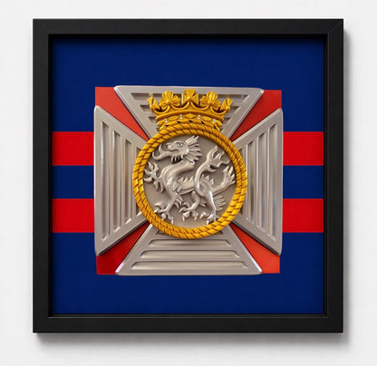3D Printed Duke of Edinburgh's Royal Regiment Cap Badge Display Frame - Precision Military Emblems